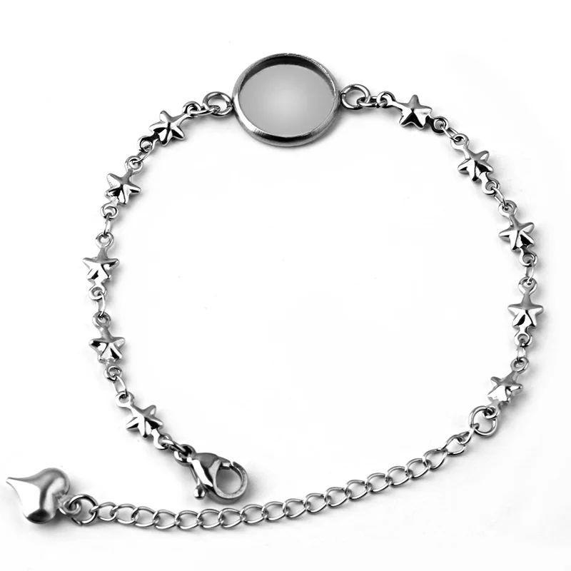 

2pcs New Pure Stainless Steel Stars Fashion DIY 12MM 14MM 16MM 18MM 20MM Bracelet Tray Accessories Creative Handmade