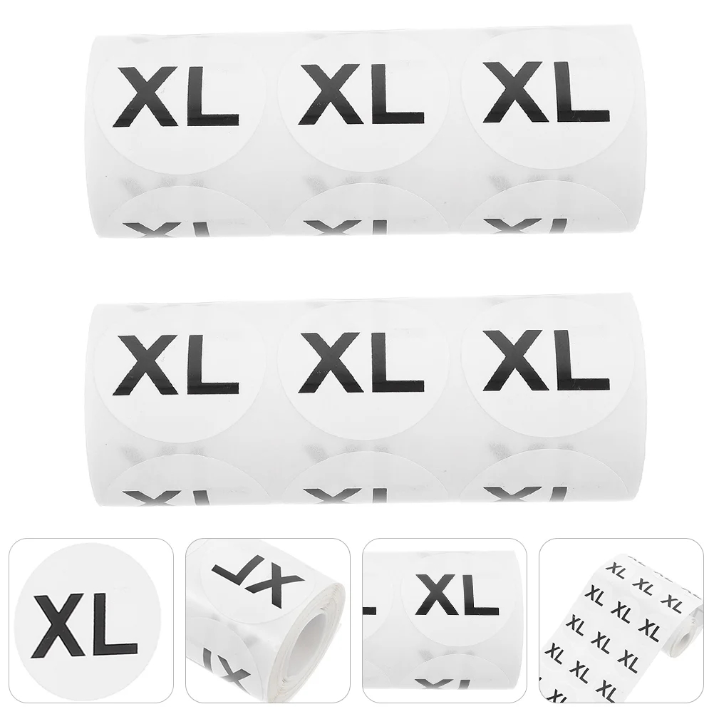 

1000Pcs Round Clothing Size Stickers Shirts Skirt Retail XL Size Stickers 20mm