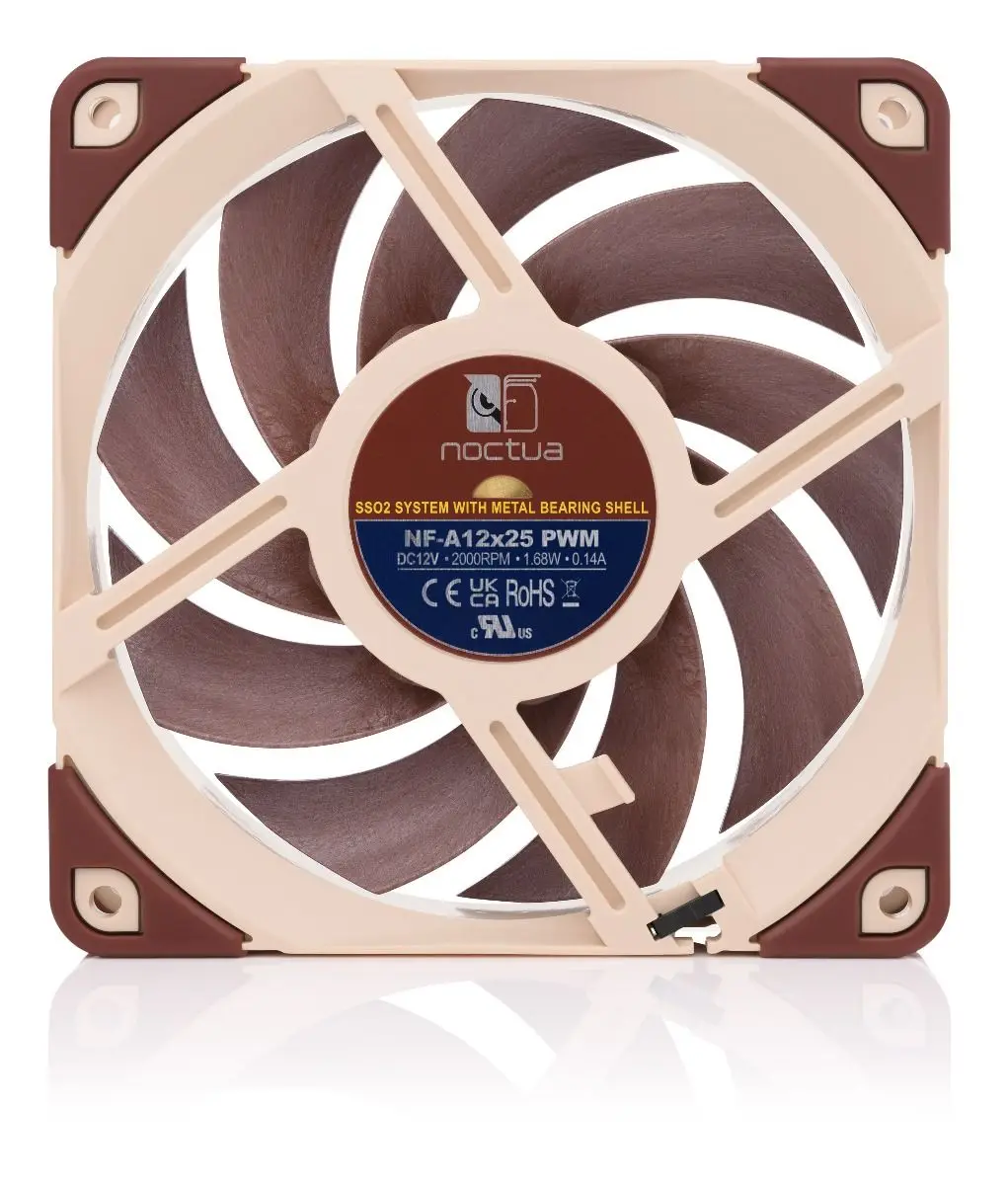 Фото Noctua NF-A12x25 120 мм Кулер Бесшумный вентилятор Радиатор процессора Кулер Тихий корпус Охлаждение Холодный вентилятор Контроль температуры Тихий радиатор №5