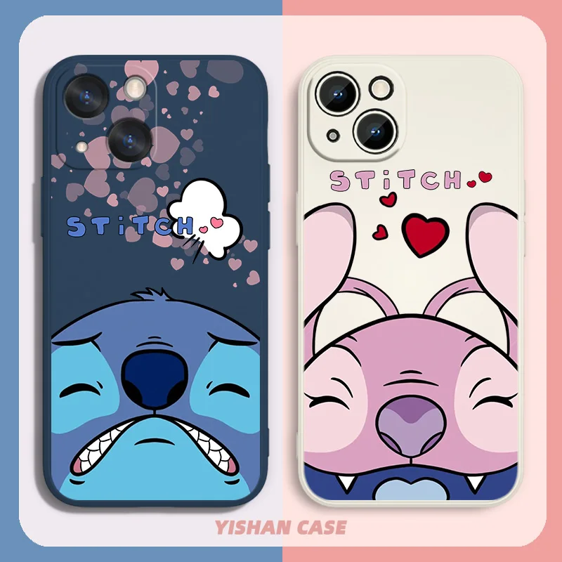 

NEW Cartoon Stitch Phone Case For iPhone iPhone 14 13 12 11 Pro Max mini XR XS X 8 7 6S 6 Plus Liquid Rope Cover Back Capa Soft