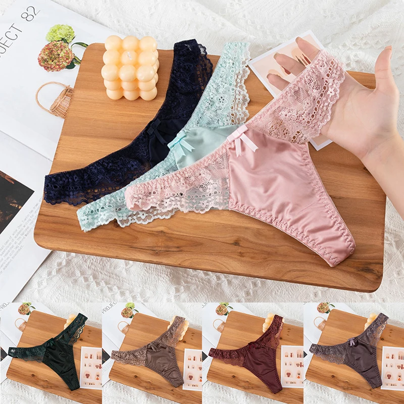 

Women Sexy Lace Panties Low-waist Underwear Thong Female G String Breathable Lingerie Temptation Embroidery Intimates