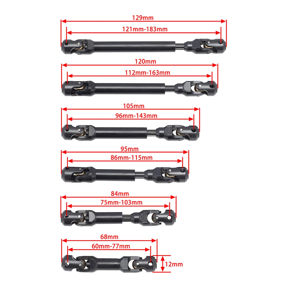 

Metal Drive Shaft CVD Internal Spline Universal Drive Shaft Joint For TRX-4 TRX4 SCX10 90046 Wraith RC Crawler Car
