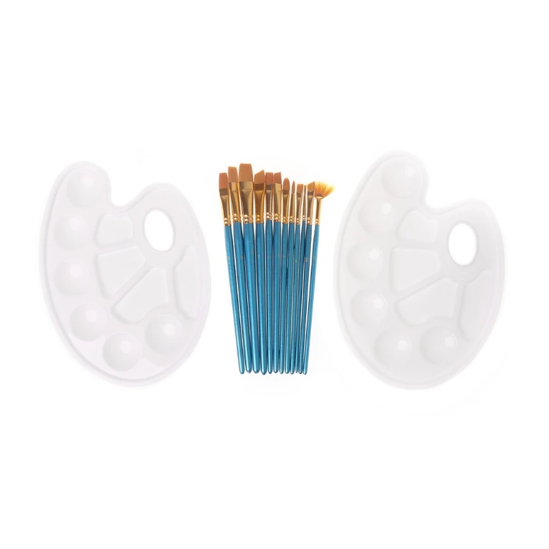 

Набор акриловых художественных кистей G5AA 14 шт., искусственные нейлоновые палитры для волос