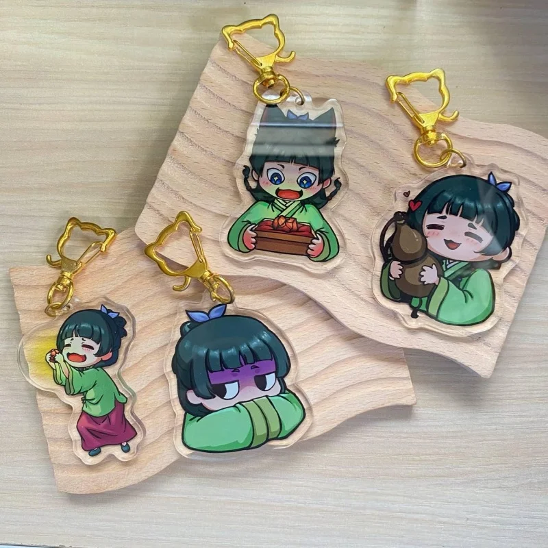 Фото Коллекционный акриловый брелок-подвеска Kusuriya no Hitorigoto Maomao Multi Expression Q Figure 5 см с застежкой в виде кошачьей лапки, в стиле старинной манги, для сумок №2