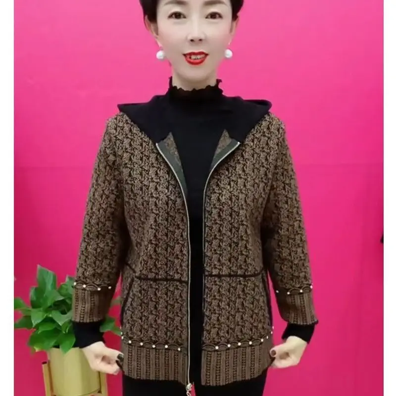 

2023 New Spring Autumn Korean Style Print Long Sleeve Hooded Jackets Casual Fashion Female Loose Zipper Coats Outwear Z150