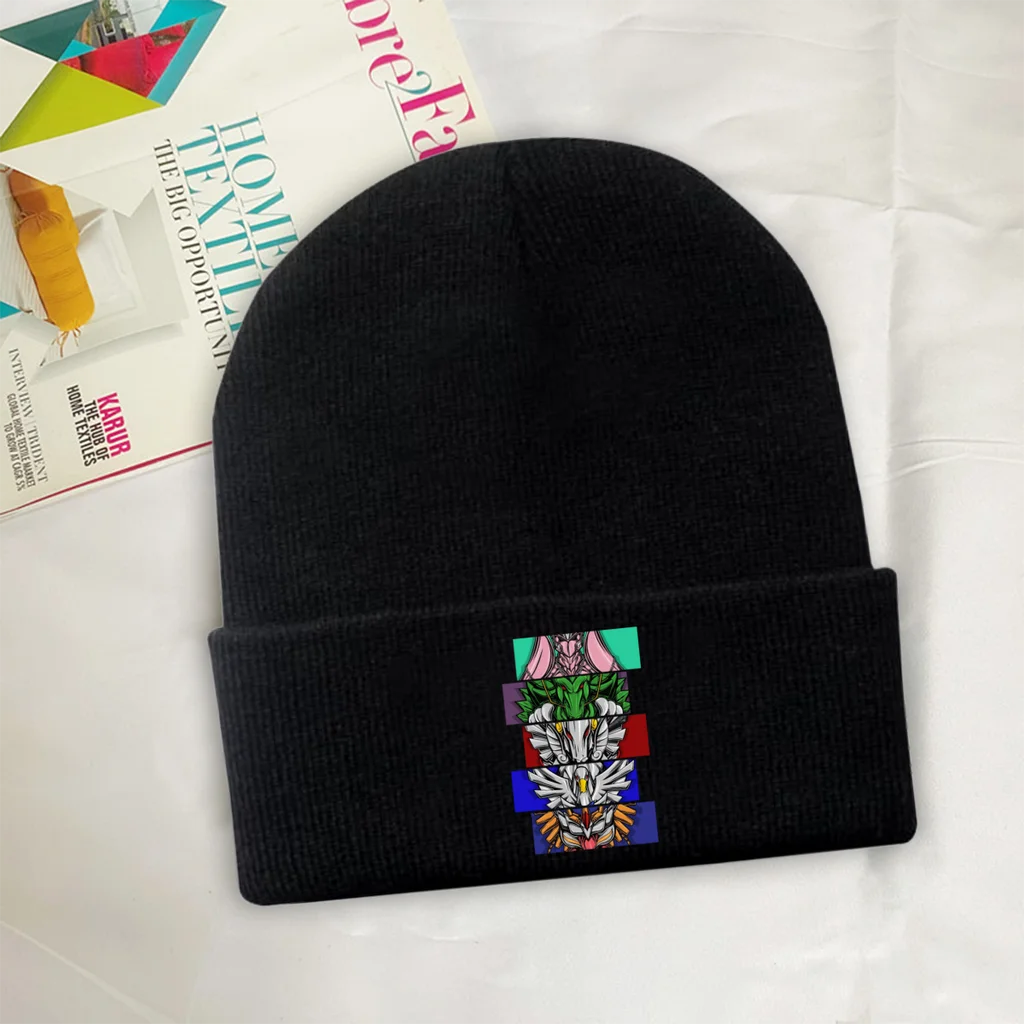 

Saint Seiya Skullies Beanie Saint Seiya Anime Knitted Bonnet Girls Boys Warm Caps Outdoor Hip Hop Brimless Elastic Hats