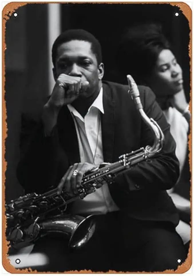 Muecddoa Vintage Tin Sign John Coltrane Music Decor Wall Art Painting-Poster Musical Bar Pub Cafe Kitchen Bathroo Poster Ka