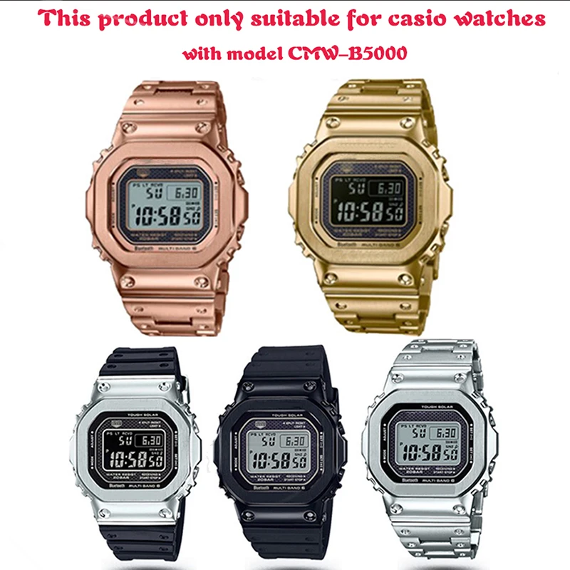 Resin Strap For Casio G-SHOCK GMW-B5000 Men Watchband Black Waterproof Replacement Bracelet Watch Accessories