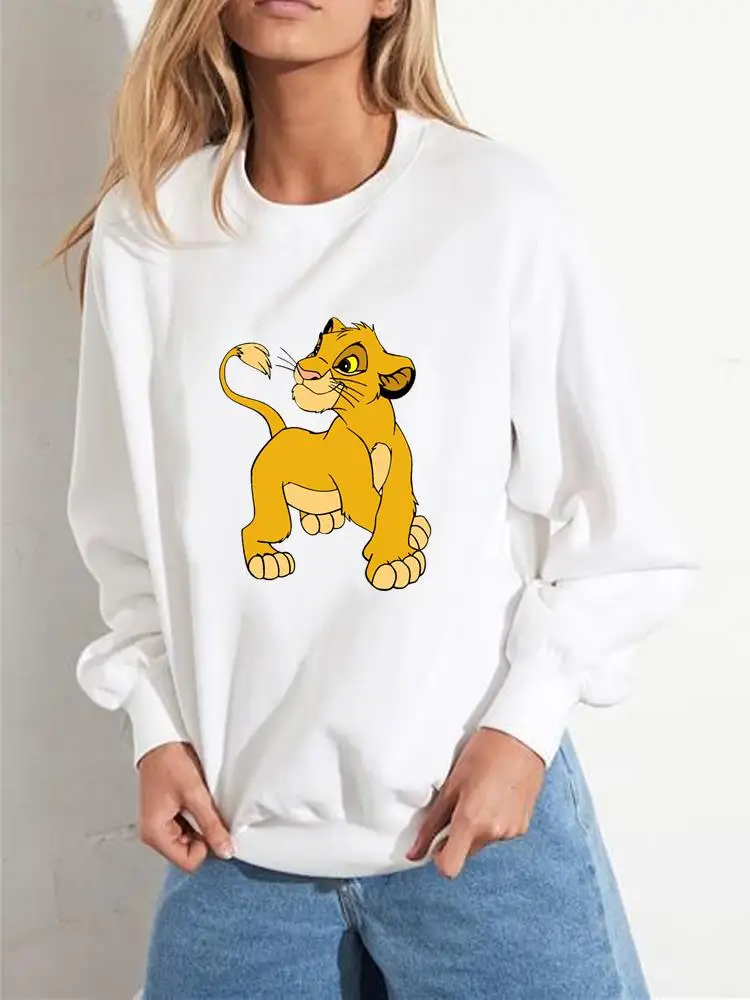 

Повседневная Женская одежда для праздника в стиле Диснея 90-х, милая модная одежда, пуловеры, женские свитшоты с графическим принтом льва, ко...