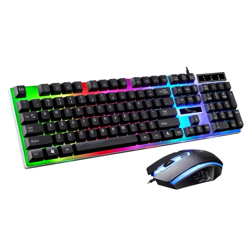 

Business 104 Key Gaming Keyboard Caps Wired Mouse Set LED Backlit Keyboard Set Gaming Mouse Set PC/Laptop Gamer Officer