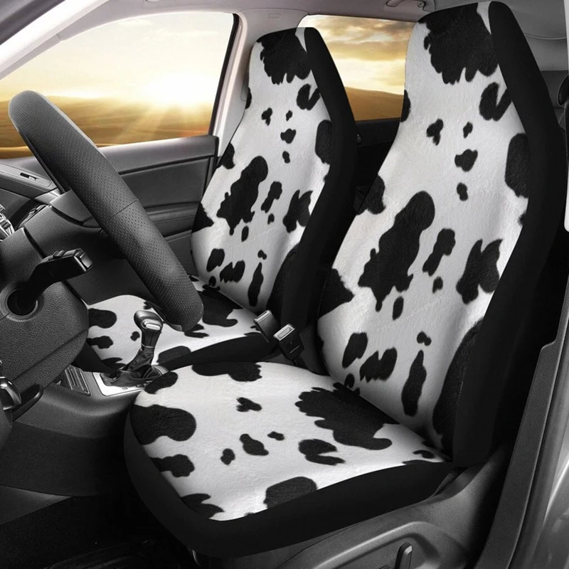 

Cow Farmer Car Seat Covers Set of 2 Universal Front Car and Suv Seat Covers Custom Seat Protector Cartoon Animal Car Accessory