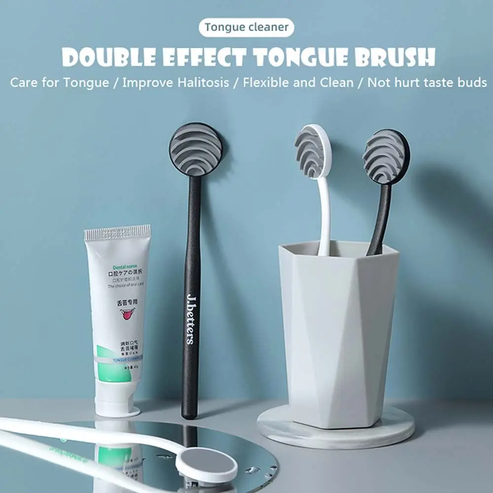 

Double Side Tongue Cleaner Brush For Tongue Cleaning Oral Care Tool Silicone Tongue Scraper Toothbrush Fresh Breath Care