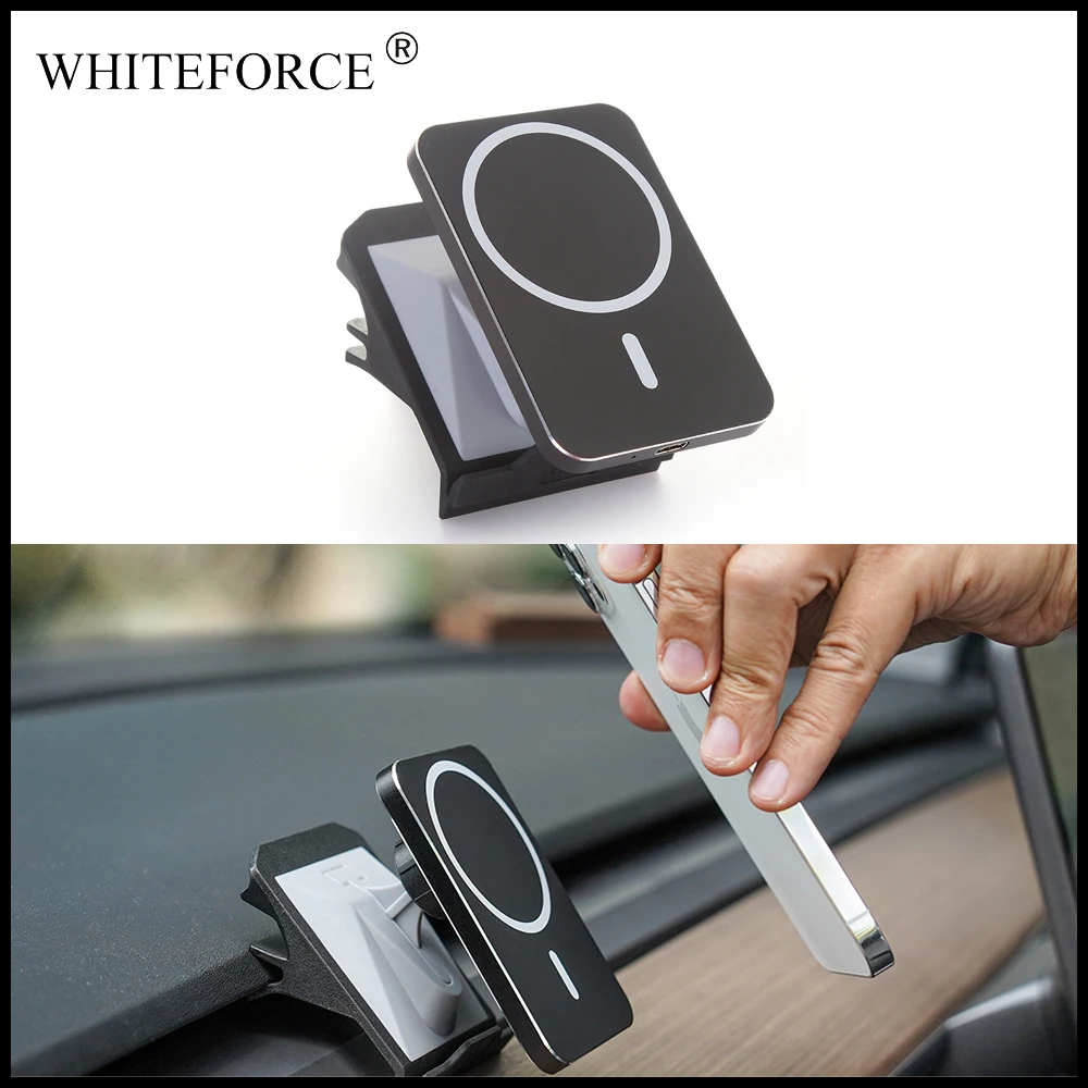 

For Apple Magnetic Wireless Charging Car Phone Holder Mobile Gravity Phone Holder for Tesla Model 3 Model Y 2017-2021 2022