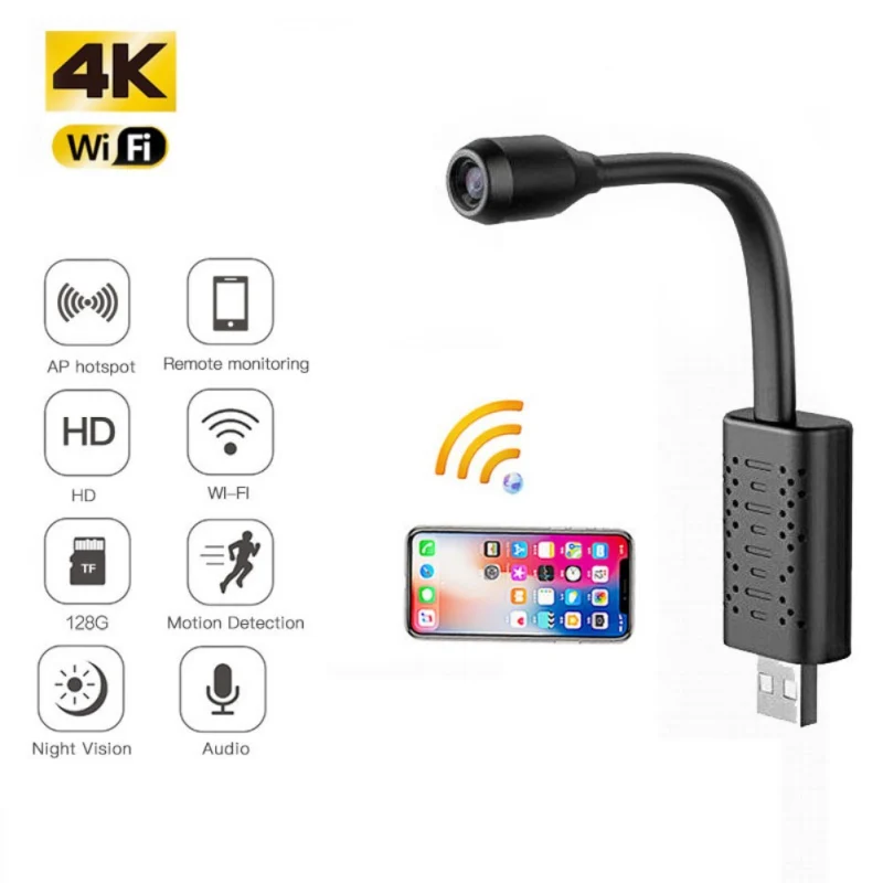 

Mini USB IP Camera Up to 128GB 1080P Wireless WiFi IP Security Camcorder Motion Detection Recorder Indoor Surveillance Cameras