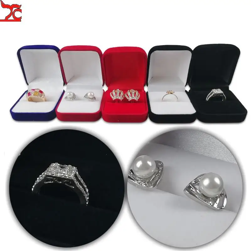 

50Pcs/lot Gift Box for Jewellery Ring Box Jewelry Earring Organizer Ring Container Trinket Box Organizador De Joyas Para Colgar