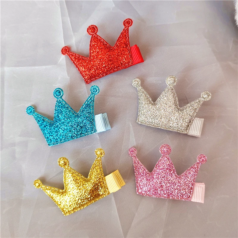 

30 шт./лот блестящая фетровая корона аксессуары для волос для девочек детей Бестселлер Принцесса Синтетическая кожа заколки бесплатная доставка