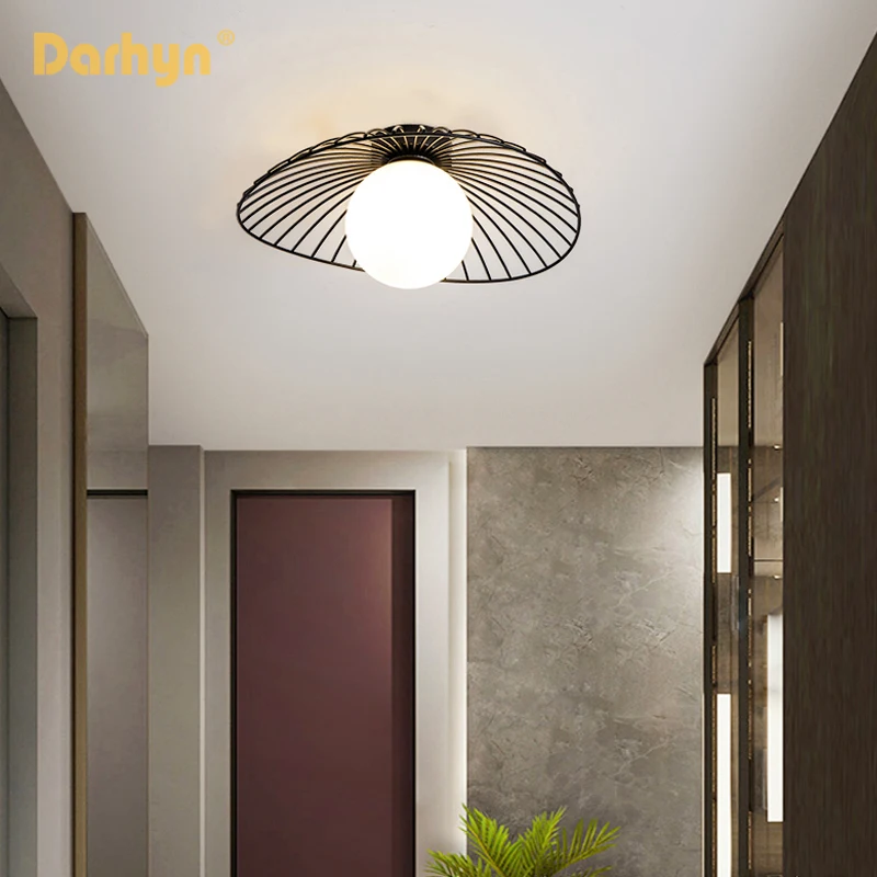 

Nordic Luxury Black Gold Ceiling Lamp for Hallway Corridor Entrance Aisle Skirt Shape LED Kitchen Ceiling Lights