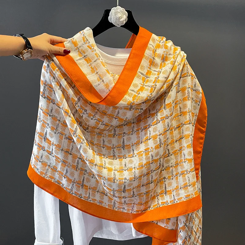 

Winter Cotton And Flax Scarf Popular Design Muslim Bandanna New Fashion Foulard Beach Shawls 2022 Luxury Print 180X90CM Scarves