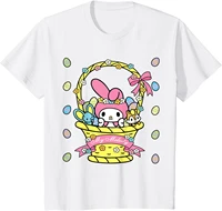 sanrio my melody logo happy easter print graphic t shirt fashion top t shirt casual short sleeves graphic t shirts y2k tops