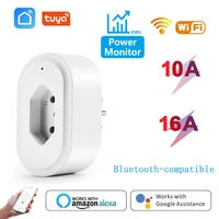 10a 16a brazil standard tuya wifi socket smart wireless plug adapter power monitor timer app voice switch for google home alexa
