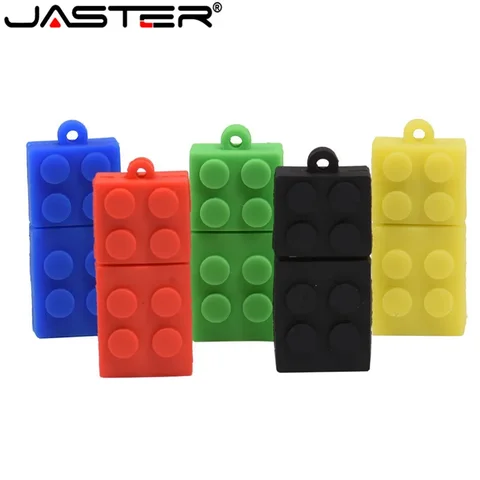 JASTER Toy Brick Флэш-накопитель USB 64 ГБ Силикагель Строительный блок Флешка Подарок 32 ГБ 16 ГБ Ручка-накопитель Реальная емкость USB-накопитель Cle