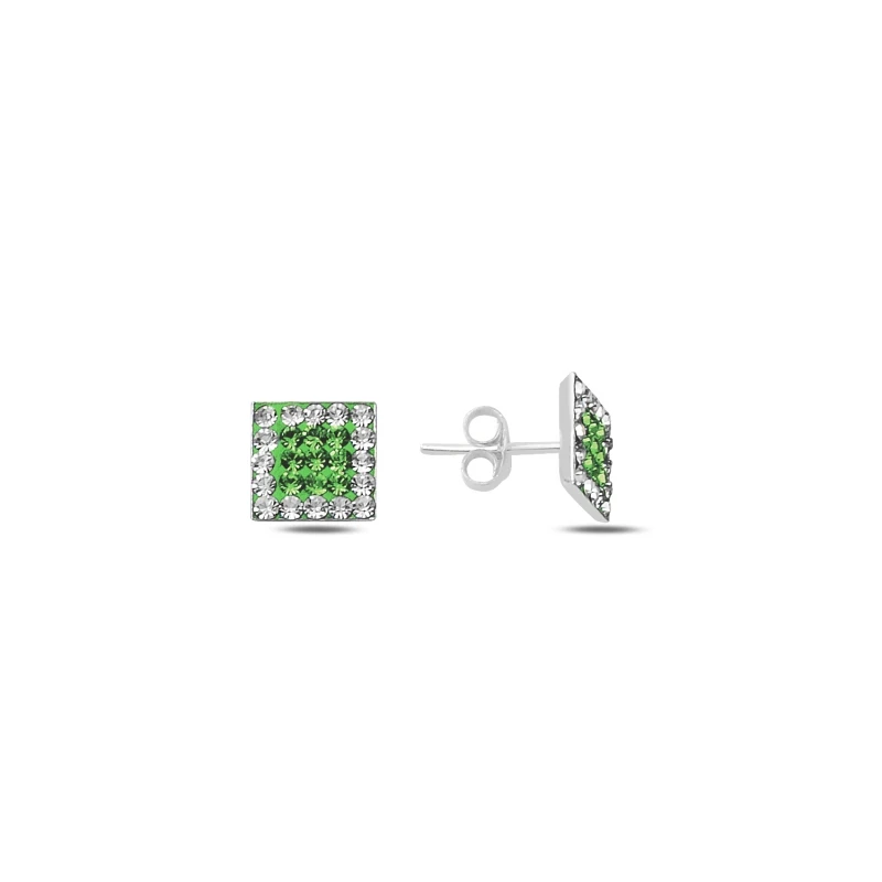 

Silver 925 Sterling Square Zircon Stone Earrings