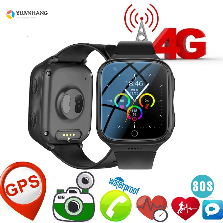 

Smart 4G Elderly Old Men Watch Heart Rate Blood Pressure GPS WIFI Position Track Monitor SOS Voice Video Call Camera Smartwatch