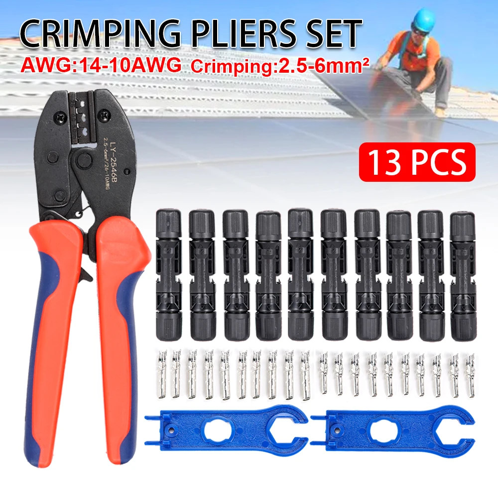 

Crimping Pliers Set Terminal Electrical Wire Clip Connector Cable Electric Wiring Tool Solar Crimper Plier 2.5-6mm²/14-10AWG