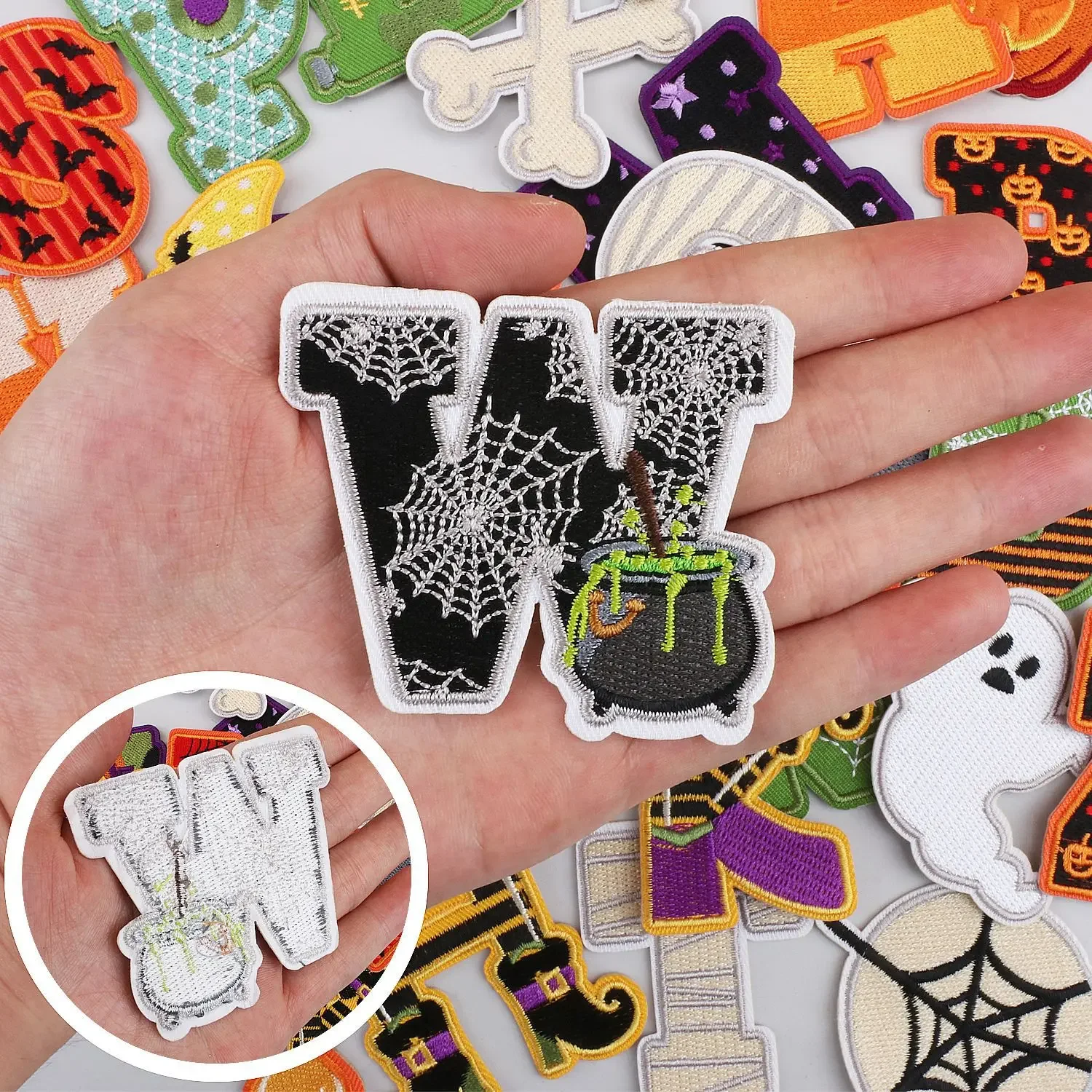 Нашивки с вышитым логотипом в виде тыквы на Хэллоуин