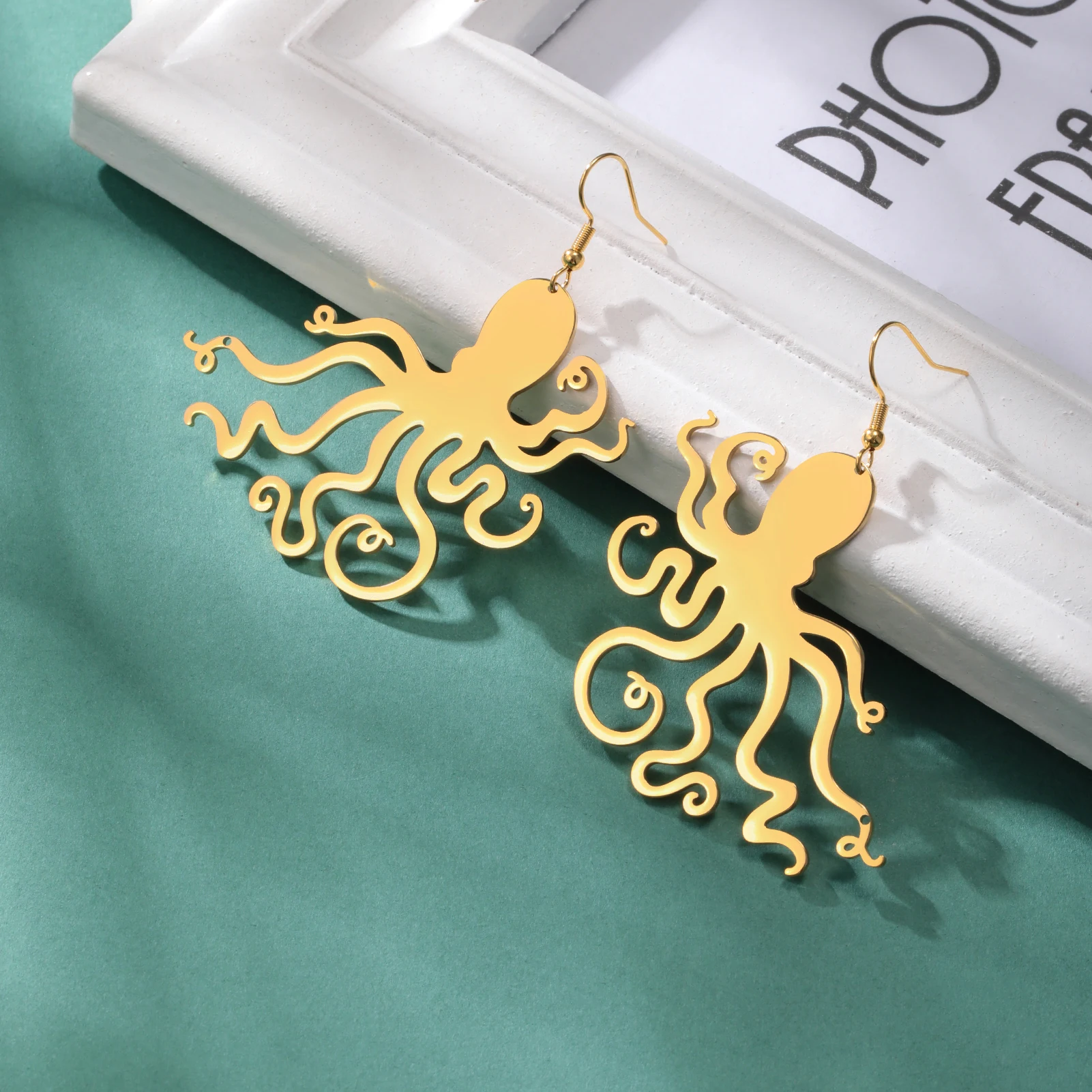 Висячие серьги Kkjoy из нержавеющей стали в виде осьминога висячие для женщин стиле