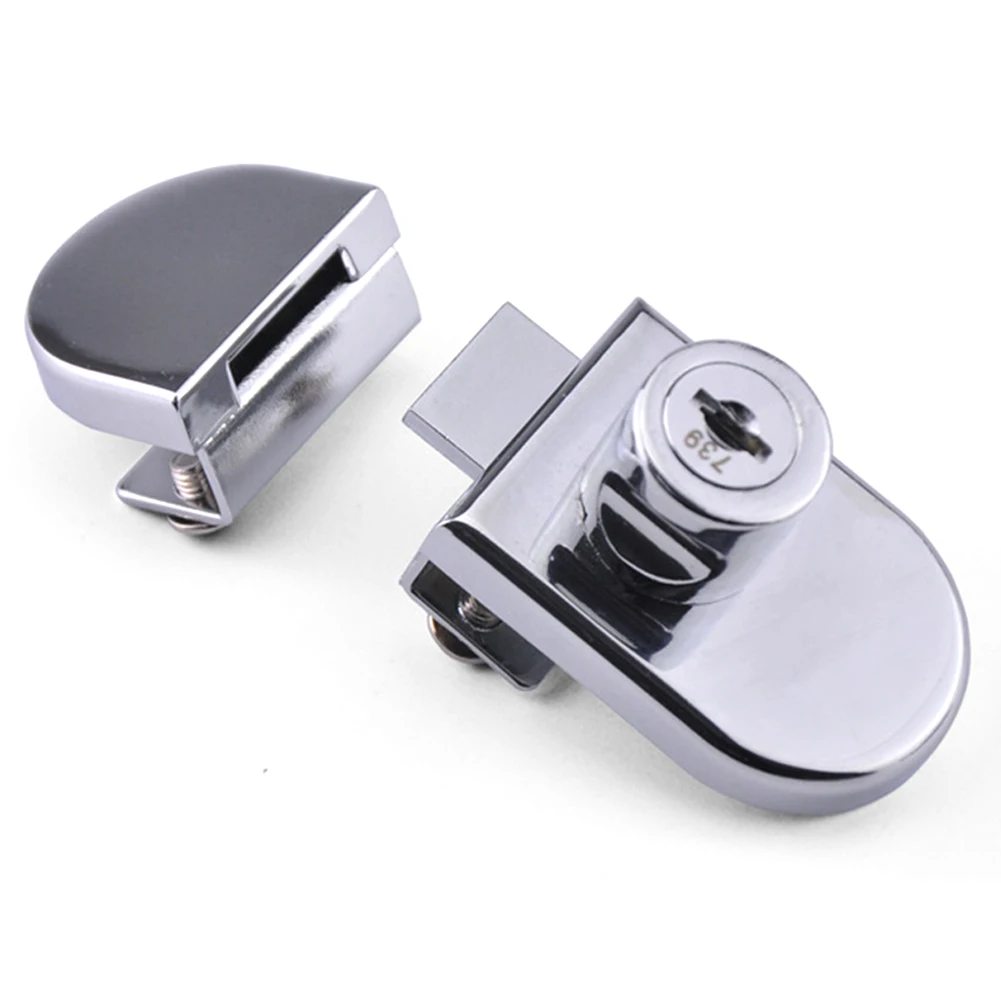 

Showcase Lock Zinc Alloy Double-door Cell Phone Counter Lock Glass Wine Cabinet Lock With Keys For 5-8mm Thick Glass Hardware