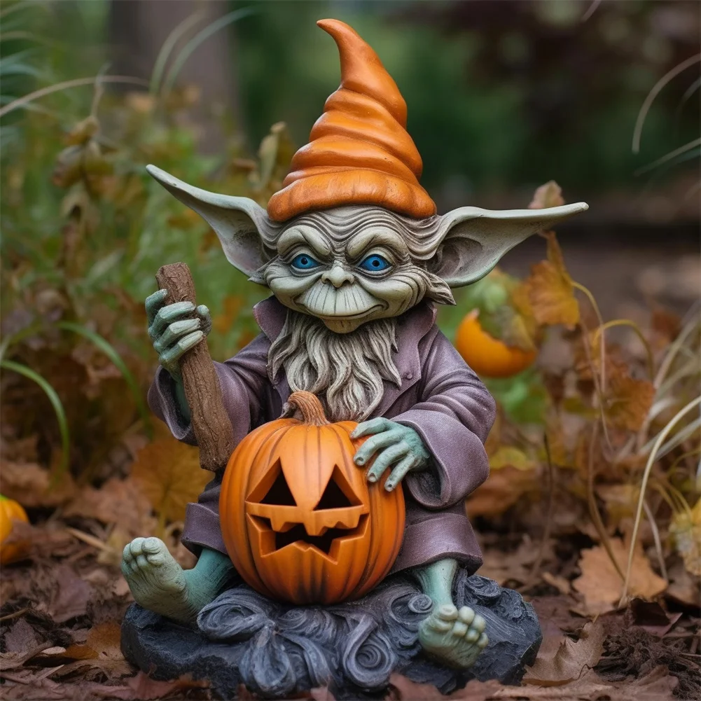 

Home Decor Halloween Pumpkin Long-eared Elf Demon Vampire Family Ornament Pumpkin Garden Resin Decoration Crafts Figuritas