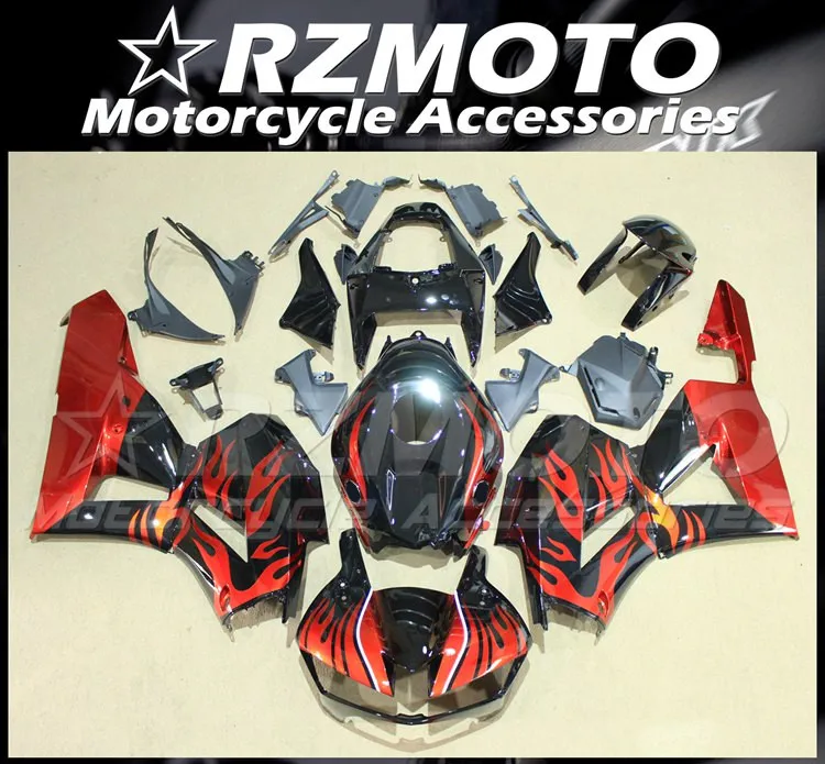

Комплект обтекателей из АБС-пластика, 4 подарка, подходит для HONDA CBR600RR F5 2013 2014 2015 2016 2017 13 14 15 16 17 18, комплект кузова с красным пламенем
