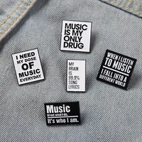 cool quotes about music enamel pin need music everyday brooch denim backpack lapel badge jewelry gifts for music lovers gift