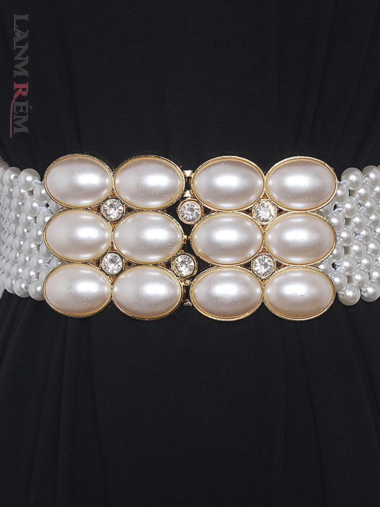 

LANMREM Fashion Pearl Belt For Women All-match Dresses Shirts Female Party Wedding Luxury Elegant Belts 2023 Autumn New 2AA2136