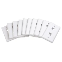 10 pack low profile 2 port keystone jack wall plate in white