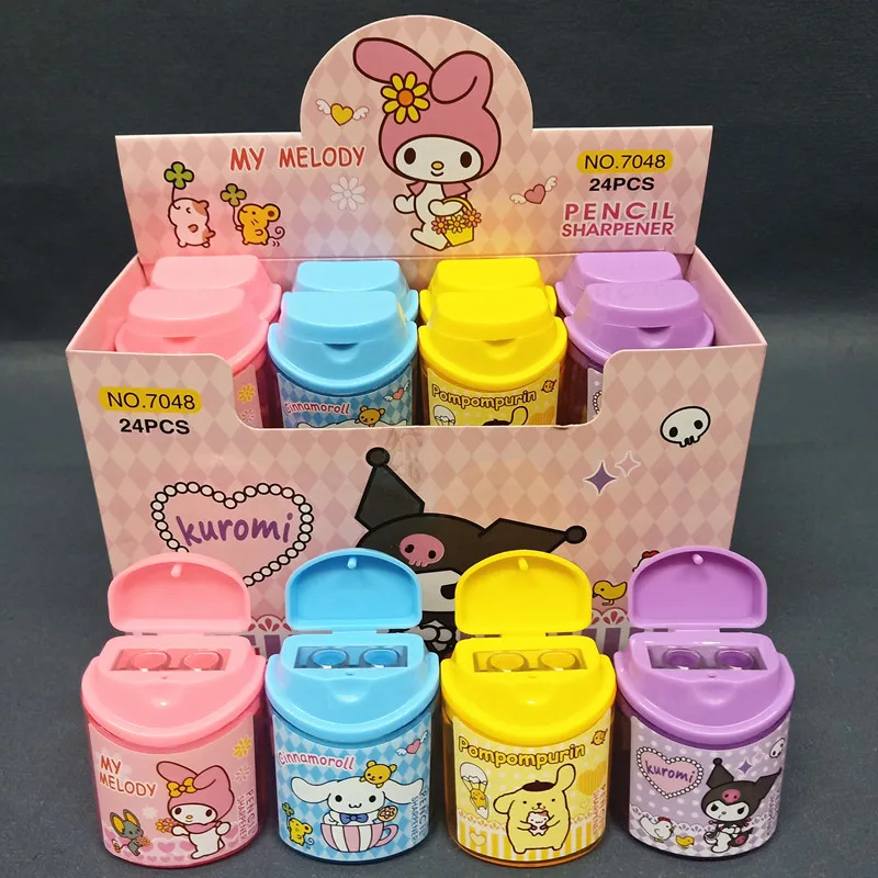 

Kawaii Sanrio Kuromi Mymelody Purin Cinnamoroll Double Hole Pencil Sharpener Cute Pen Sharpener Student Mini Pencil Sharpener