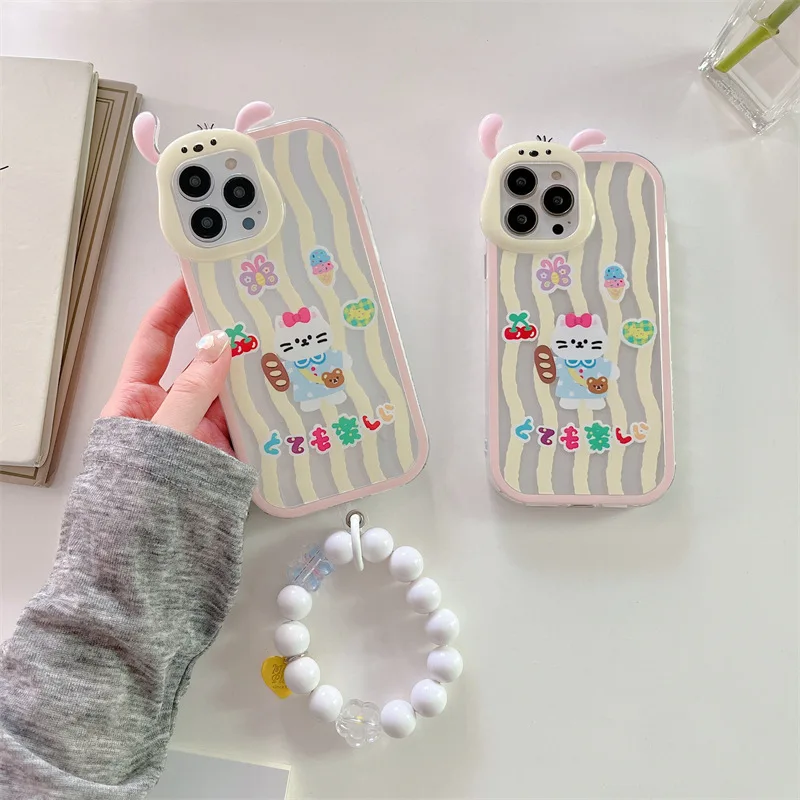 

Creative Dog Ear Cartoon Cute Bread Cat Phone Case Cover for IPhone 11 12 13 Pro X XR XS Max Shockproof Case for IPhone 13 Cases