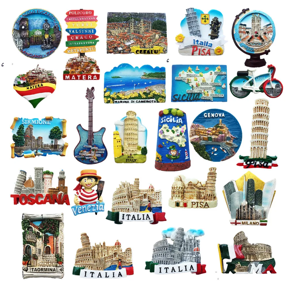 Italy Flavor 3D Refrigerator Magnets Fridge Magnetic Tourist Souvenir Decoration Articles Handicraft Gifts