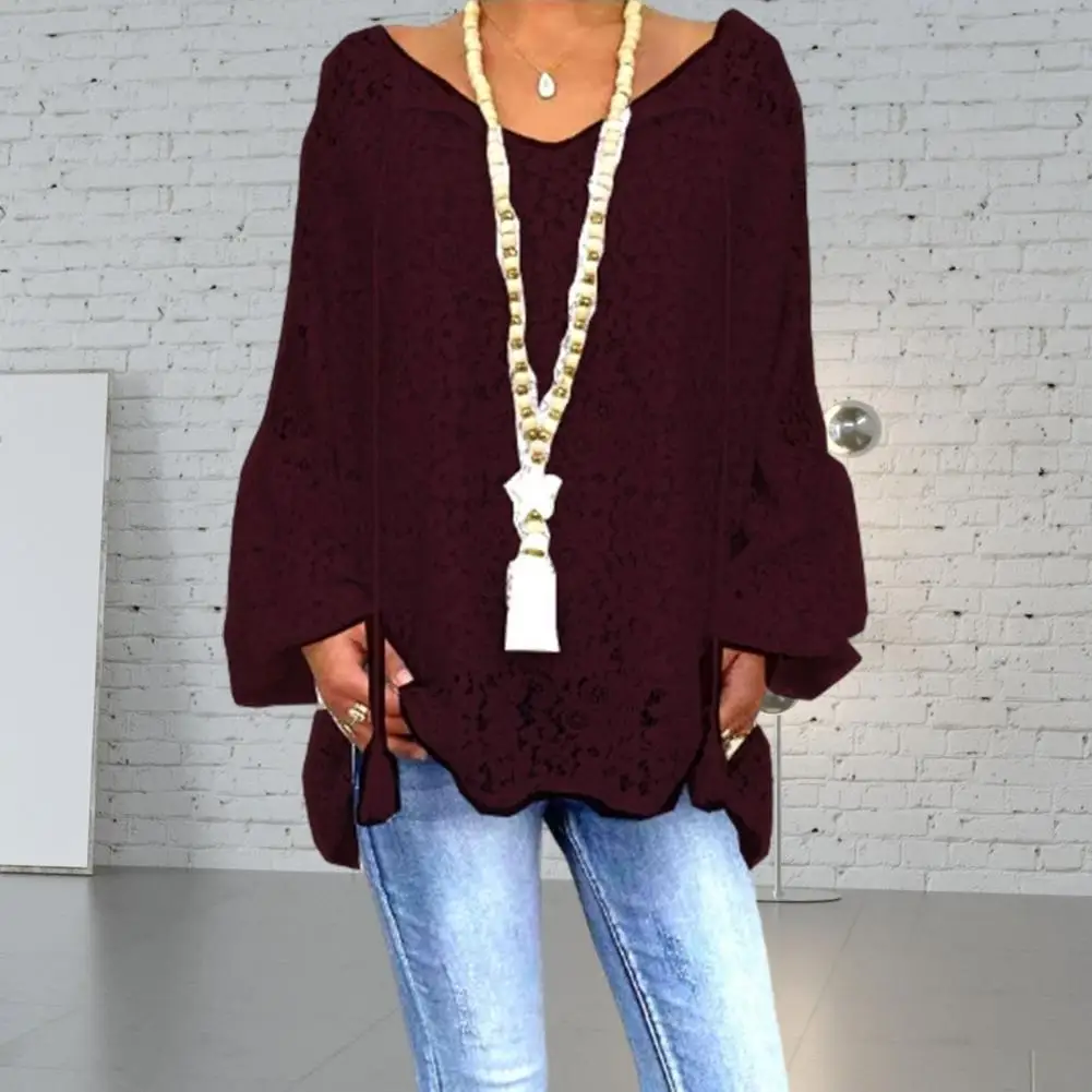 

Stylish Pullover Hollow Out Lady Summer Top Casual Women Spring T-shirt Hollow Out Women Spring Top Female Clothes