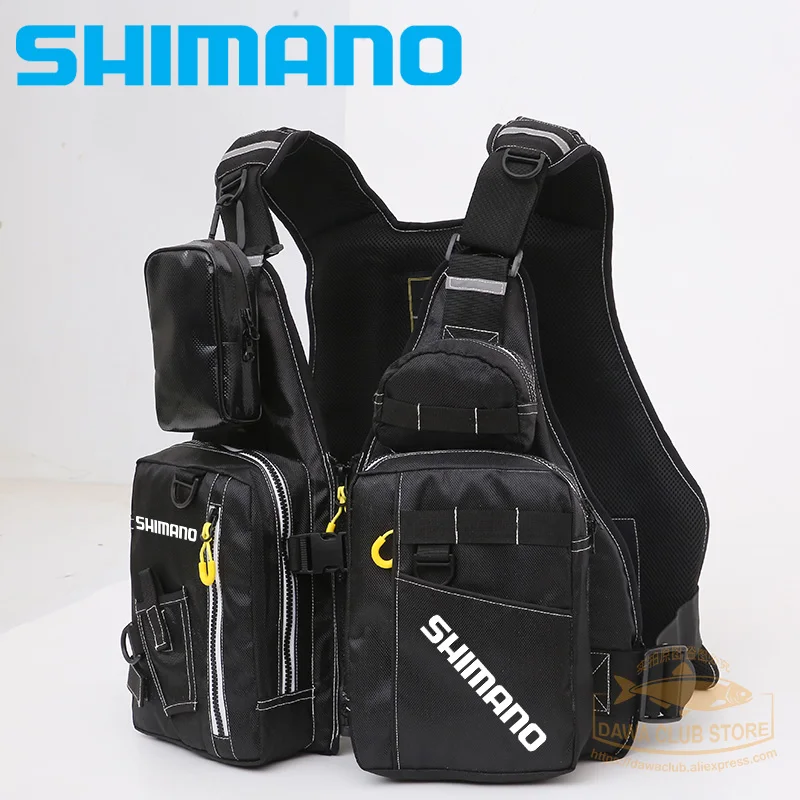 

2022 SHIMANO Fishing Life Jacket Man Reflective High Buoyancy Vest UNISEX Multi-Function Multi Pocket Outdoors Fishing Vest