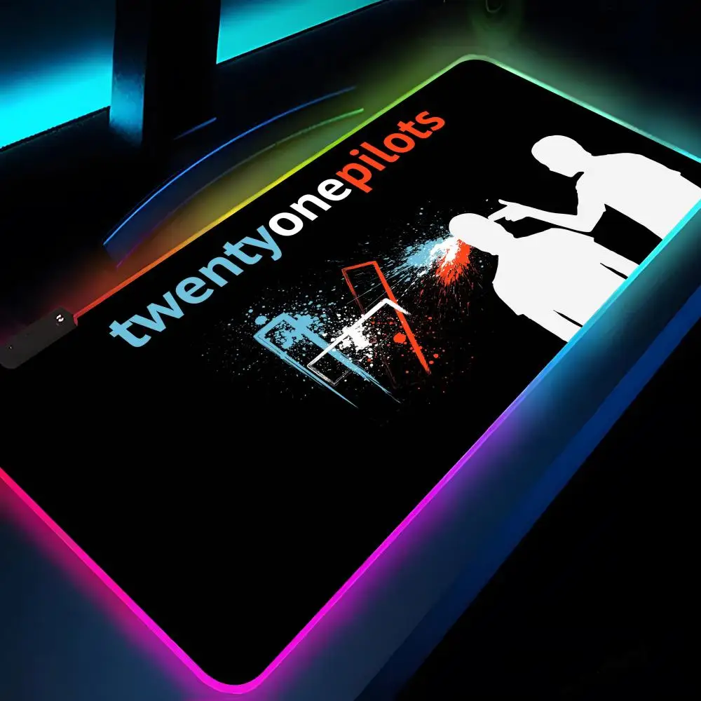 Коврик для мыши T-Twenty One Pilots подсветка Настольный коврик игровой аксессуары