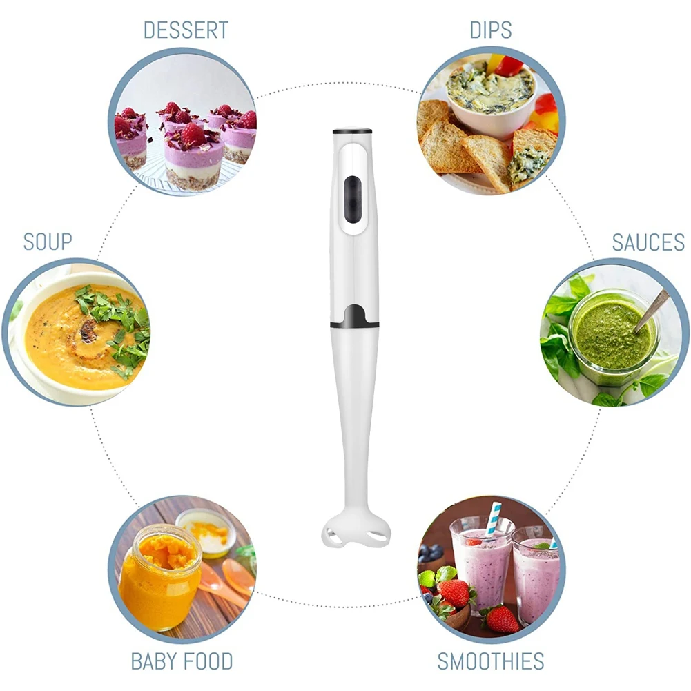 Immersion Blender 300-Watt Turbo Stick Hand Powerful Ice Crushing Design Purees Smoothies Red EU Plug
