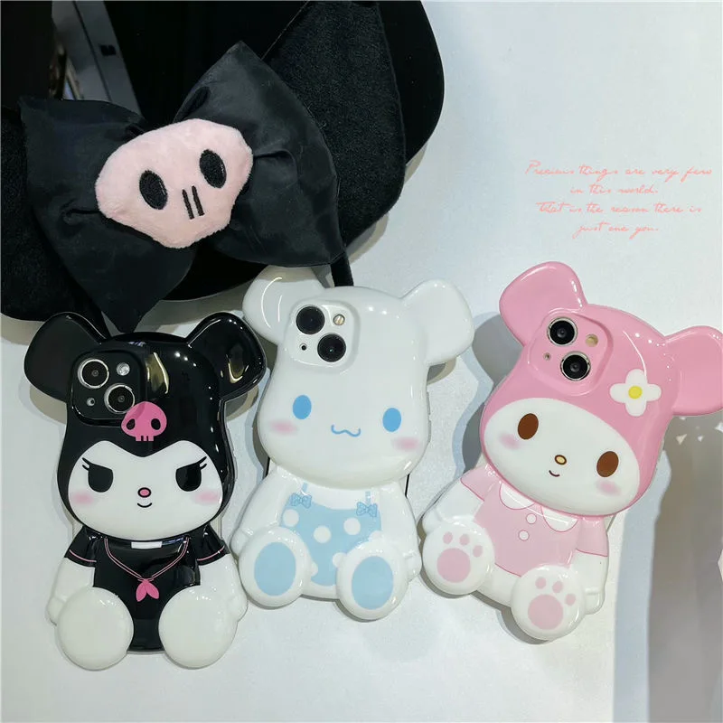 Sanrio Cinnamonroll Melody 3D Милые Мультяшные телефонные чехлы для iPhone 13 12 11 Pro Max XR XS MAX X Lady Girl