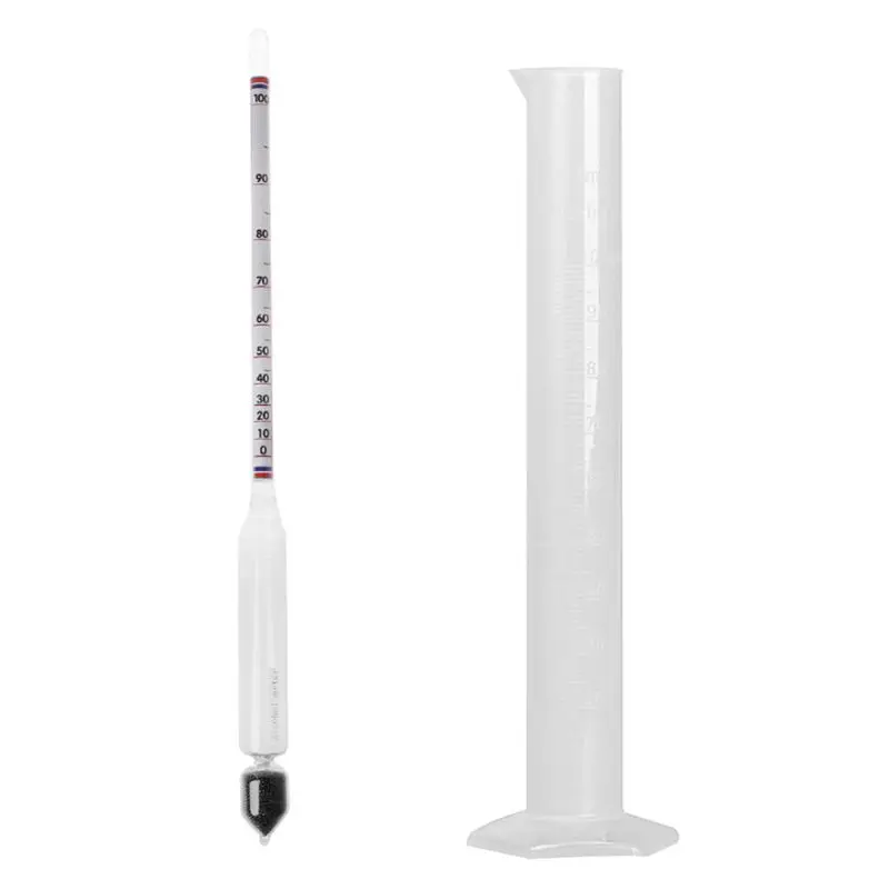 

Hydrometer Tester Vintage measuring bottle Set Alcoholmeter Meter Wine Concentration Meter 0-100ml hydrometer