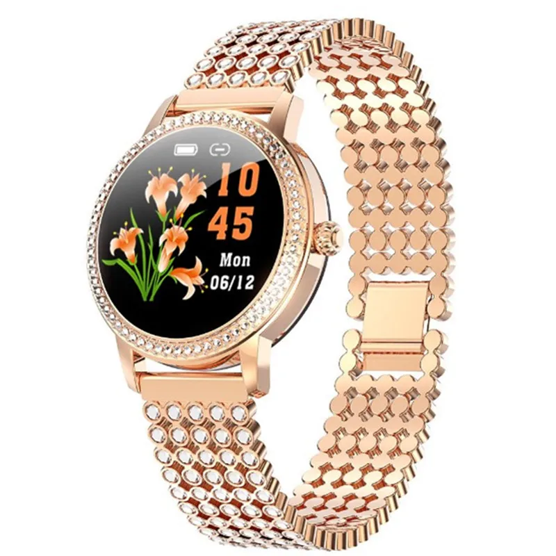

Diamond-studded Smart Watch Female BloodPressure Heart Rate Monitoring Smartwatch Fitness Tracker Steel Bracelet Bluetooth Gift