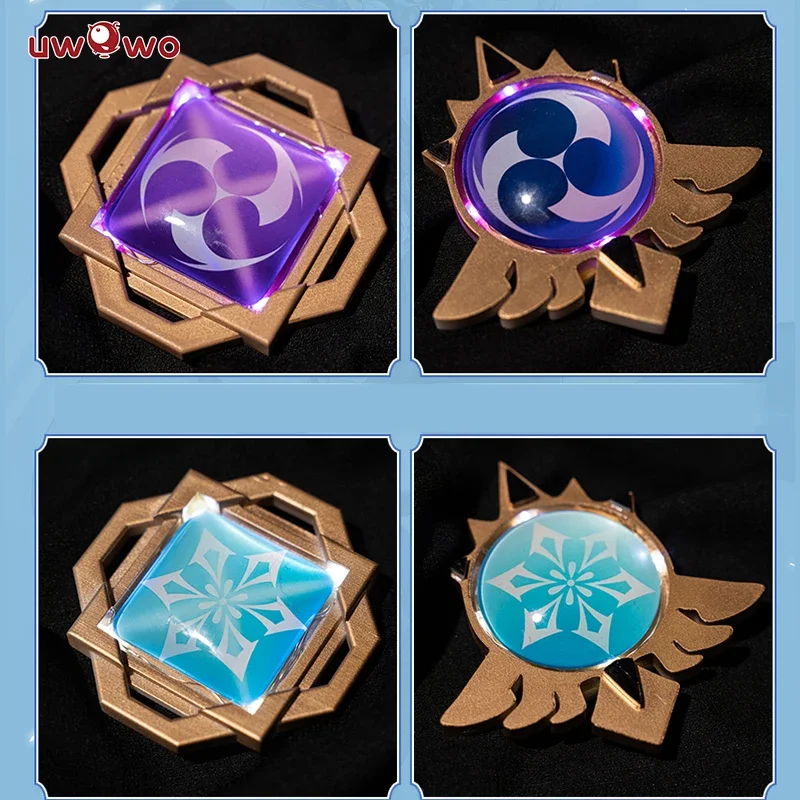 UWOWO LED Vision &quotEye of God&quot Game Genshin Impact Реквизит для косплея Mondstadt/Liyue/Inazuma/Sumeru Dendro Cryo Hydro