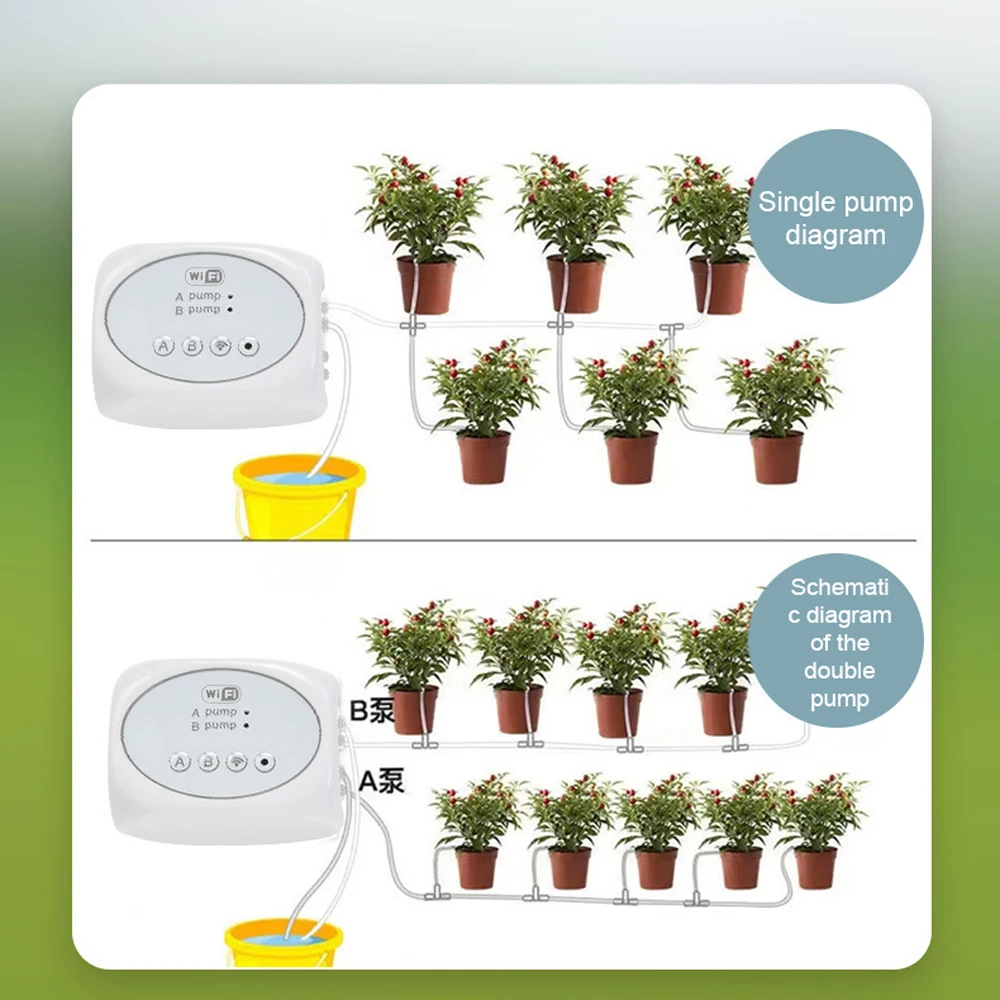 

Умный таймер полива сада, дистанционное управление через приложение, двойной насос, Wi-Fi