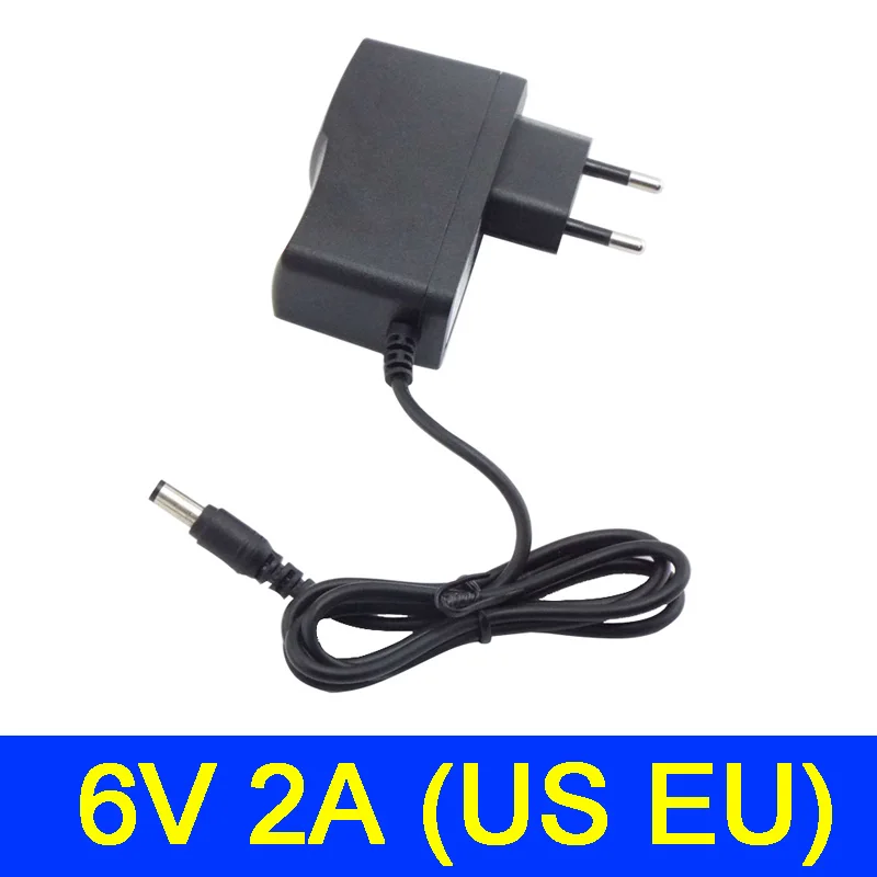 

AC 100V-240V DC Power supply Adapter plug Converter 6V 2A 2000ma For LED Strip Light CCTV Charger Switch 5.5mmx2.5mm US/EU plug