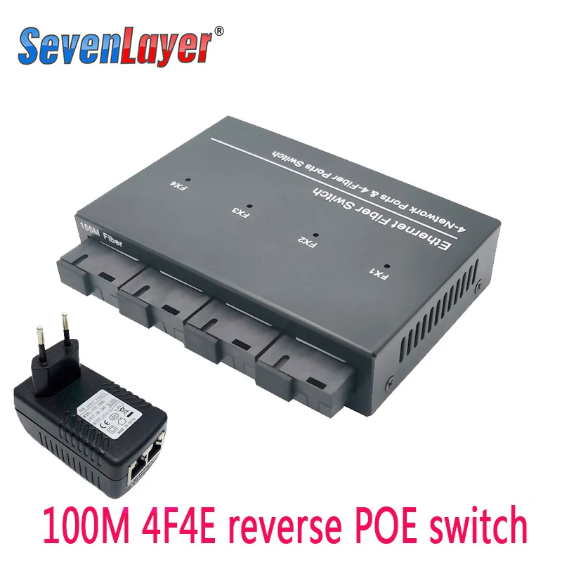 10/100 м Φ выход 12 В источник питания для epon и gpon 8 портов обратный переключатель RPOE
